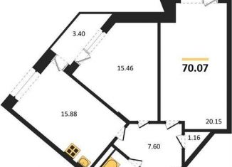 Продается двухкомнатная квартира, 70.1 м2, Воронеж, Коминтерновский район, Электросигнальная улица, 9Ак2