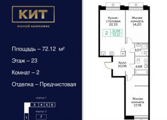 2-комнатная квартира на продажу, 72.1 м2, Мытищи, Новомытищинский проспект, 4А