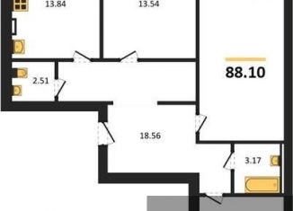 Продается 3-комнатная квартира, 88.1 м2, село Александровка