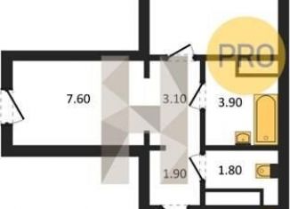 Продажа однокомнатной квартиры, 48.7 м2, Воронежская область, улица Шишкова, 140Б/6