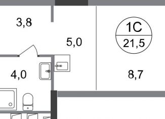 Продам квартиру студию, 21.5 м2, Москва