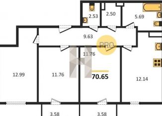 Продается трехкомнатная квартира, 70.7 м2, Ростов-на-Дону, улица 23-я Линия, 54с12, ЖК Город у Реки