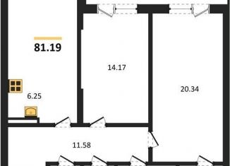 Продаю двухкомнатную квартиру, 81.2 м2, Воронеж, Центральный район