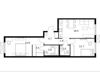 Продаю 2-ком. квартиру, 62.5 м2, Москва, ЮЗАО