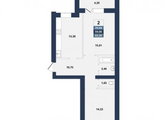 Продается 2-комнатная квартира, 63.2 м2, Саратовская область, бульвар имени Николая Денисова, 5