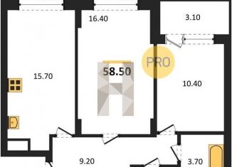 Продам 2-ком. квартиру, 58 м2, Воронеж, Железнодорожный район