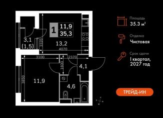 Продается однокомнатная квартира, 35.3 м2, Москва, СЗАО