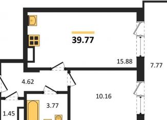 Продаю однокомнатную квартиру, 39.8 м2, Воронеж