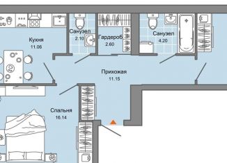 Продажа 2-ком. квартиры, 61 м2, Ульяновск, жилой комплекс Центрополис, 5