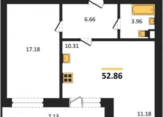 1-ком. квартира на продажу, 52.9 м2, Воронежская область