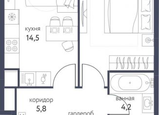 Продам 1-ком. квартиру, 40.4 м2, Москва, ЖК Сиреневый парк, Тагильская улица, 2к1