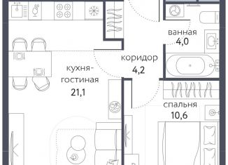 Продаю 2-ком. квартиру, 39.9 м2, Москва, ЖК Сиреневый парк, Тагильская улица, 2к1