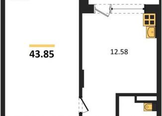 Однокомнатная квартира на продажу, 43.8 м2, Воронеж, Электросигнальная улица, 9Ак2