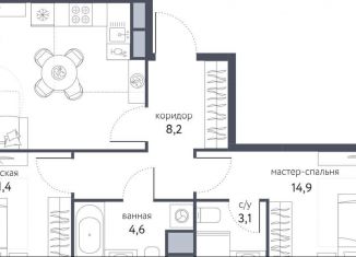 Продается 3-комнатная квартира, 62.9 м2, Москва, район Метрогородок, Тагильская улица, 2к1