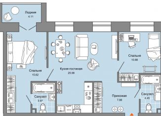 Продам 3-комнатную квартиру, 71 м2, Ульяновск, ЖК Центрополис, жилой комплекс Центрополис, 5