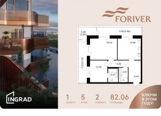Продаю 2-комнатную квартиру, 82.1 м2, Москва, Даниловский район, жилой комплекс Форивер, 1