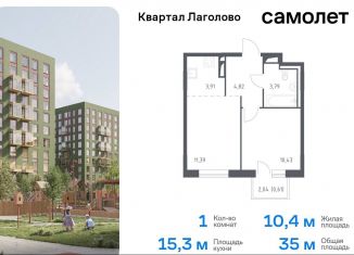 1-ком. квартира на продажу, 35 м2, деревня Лаголово, жилой комплекс Квартал Лаголово, 2