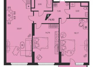 Продается 2-комнатная квартира, 74.9 м2, Екатеринбург, метро Геологическая, улица Громова, 26