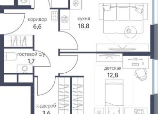 Продам двухкомнатную квартиру, 66.4 м2, Москва, ЖК Сиреневый парк, Тагильская улица, 2к1