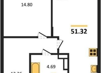 Продажа 1-комнатной квартиры, 51.3 м2, Воронеж, Левобережный район