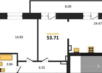 Продам 1-комнатную квартиру, 53.7 м2, Воронежская область