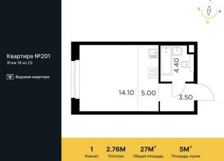 Продаю 1-комнатную квартиру, 27 м2, Московская область