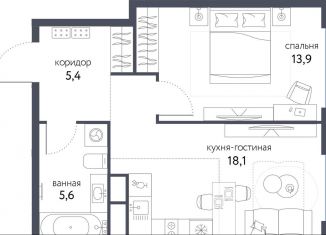 Продажа двухкомнатной квартиры, 43 м2, Москва, ЖК Сиреневый парк, Тагильская улица, 4В