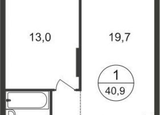 Продается однокомнатная квартира, 40.9 м2, Московский, 11-я фаза, к4