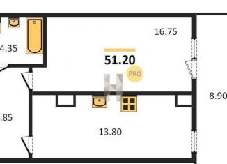 Продажа однокомнатной квартиры, 51.2 м2, Ростов-на-Дону, Спартаковская улица, 20