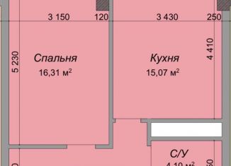 Продается 1-комнатная квартира, 44.6 м2, Нальчик, улица Тарчокова, 135Г, район Затишье