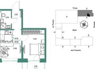 Продажа двухкомнатной квартиры, 31.8 м2, Тюмень, Калининский округ