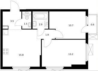 Продажа 2-ком. квартиры, 50.1 м2, Санкт-Петербург, жилой комплекс Витебский Парк, 5