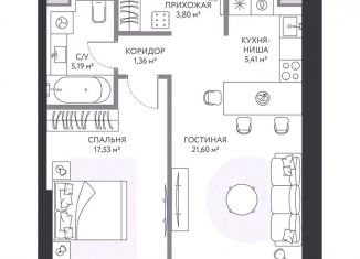 Продажа 1-ком. квартиры, 55.5 м2, Москва, 1-й Сетуньский проезд, 8, метро Студенческая