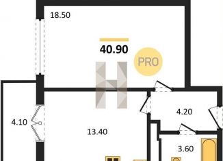 Однокомнатная квартира на продажу, 40.9 м2, Воронеж, Советский район