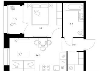 Продается однокомнатная квартира, 35.6 м2, Санкт-Петербург, метро Зенит