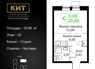 Квартира на продажу студия, 23.7 м2, Мытищи, Шараповский проезд, 4