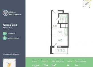 Продам квартиру студию, 21 м2, Котельники