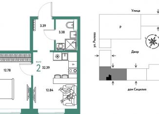 Продается двухкомнатная квартира, 32.4 м2, Тюмень, Калининский округ