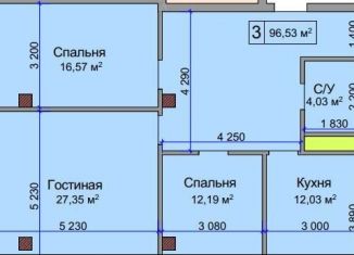 Продается двухкомнатная квартира, 96.5 м2, Нальчик, улица Атажукина, 16А, район Предгорный