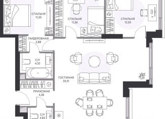 Продажа 3-ком. квартиры, 93.3 м2, Москва, 1-й Сетуньский проезд, 8