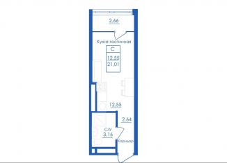 Продам квартиру студию, 21 м2, село Михайловка, Новоуфимская улица, 13