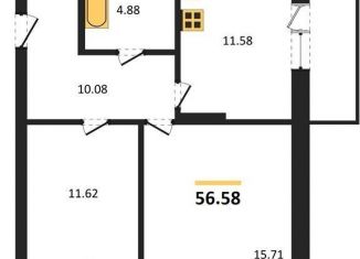 Продам 2-ком. квартиру, 56.6 м2, Новосибирск, метро Золотая Нива, улица Гоголя, 222