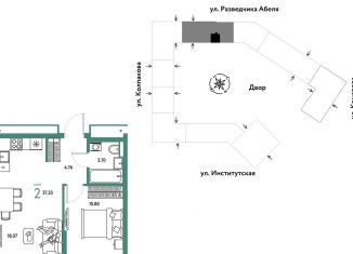 Продам двухкомнатную квартиру, 37.3 м2, Москва, метро Коломенская