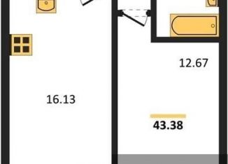 Продажа однокомнатной квартиры, 43.2 м2, Воронеж