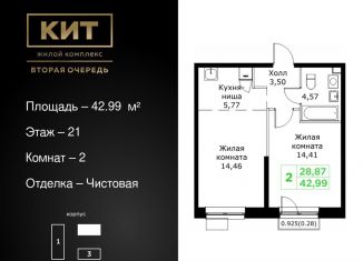 2-комнатная квартира на продажу, 43 м2, Мытищи, Шараповский проезд, 4