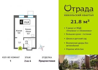 Продается 1-комнатная квартира, 21.8 м2, Красногорск