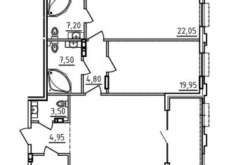 2-ком. квартира на продажу, 113.8 м2, Ростов-на-Дону, улица Седова, 19