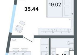 Продается двухкомнатная квартира, 35.4 м2, Санкт-Петербург, Невский район, Октябрьская набережная, 56