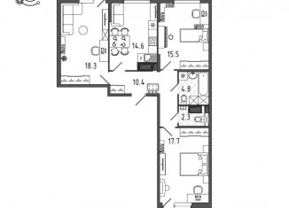 Продается 3-комнатная квартира, 89 м2, Санкт-Петербург, Московский район, Черниговская улица, 17