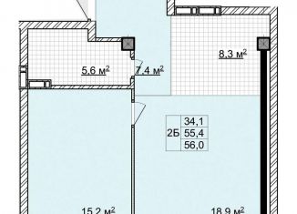 Продаю 2-комнатную квартиру, 56 м2, Томск, улица Владимира Высоцкого, 8Д